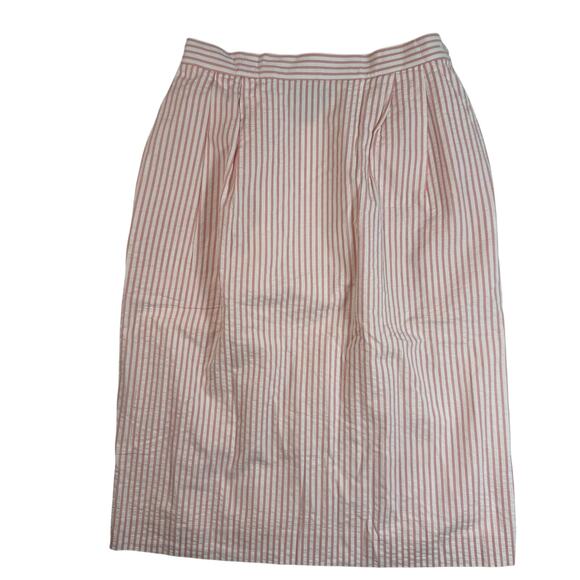 Vintage 80s Charter Club Jamie Justin Pink White Candy Stripe Skirt Sz 6 - Picture 1 of 8